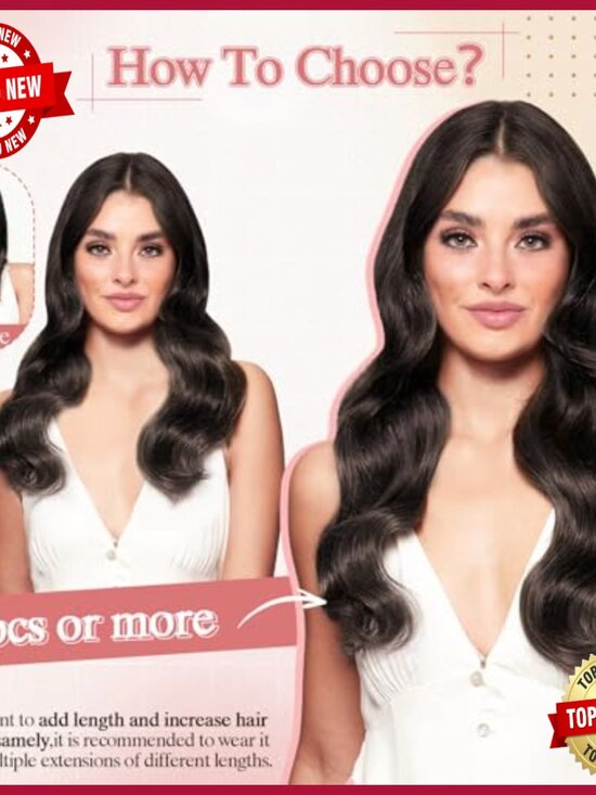 12 Inch Human Hair Clip-In Extensions, 5 Clips, Straight, 55g
